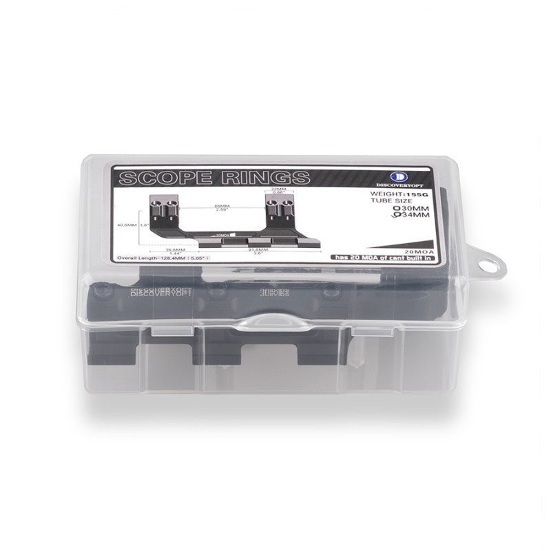20 MOA Cantilever Scope Mounts 34mm or 30mm Tube High Precision Shockproof for Picatinny Rail - DiscoveryOpt Rifle Scopes-UK -