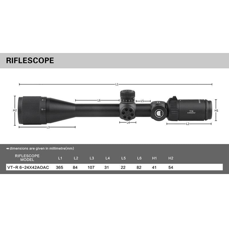 VT-R 6-24X42AOAC HMD SFP IR-MIL pull lock optics Scopes - DiscoveryOpt Rifle Scopes-UK -