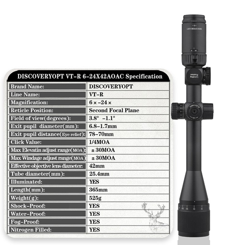 VT-R 6-24X42AOAC HMD SFP IR-MIL pull lock optics Scopes - DiscoveryOpt Rifle Scopes-UK -