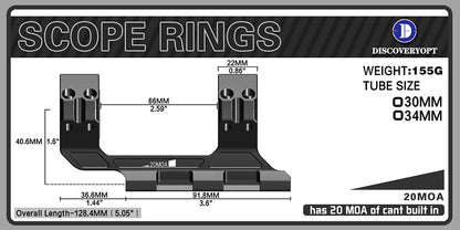 30MM 20MOA integrated clamp  for long-distance precision shooting mount（复制）