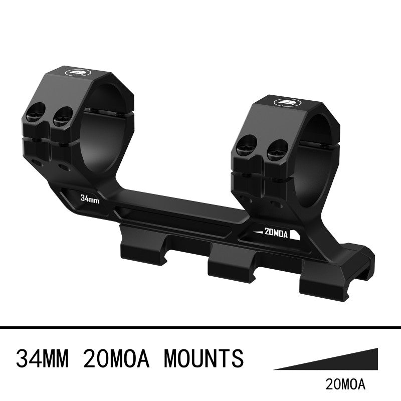 20 MOA Cantilever Scope Mounts 34mm or 30mm Tube High Precision Shockproof for Picatinny Rail - DiscoveryOpt Rifle Scopes-UK - 