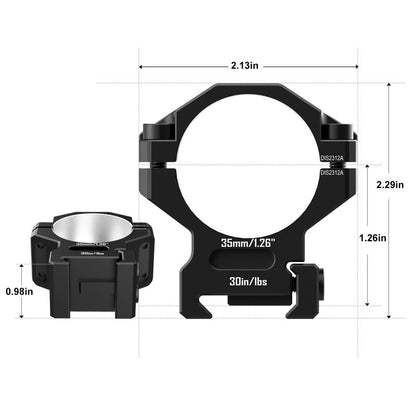 7075 Series Aluminum Scope Rings - Medium Profile 34mm Scope Mount for Picatinny Rail - DiscoveryOpt Rifle Scopes-UK - 