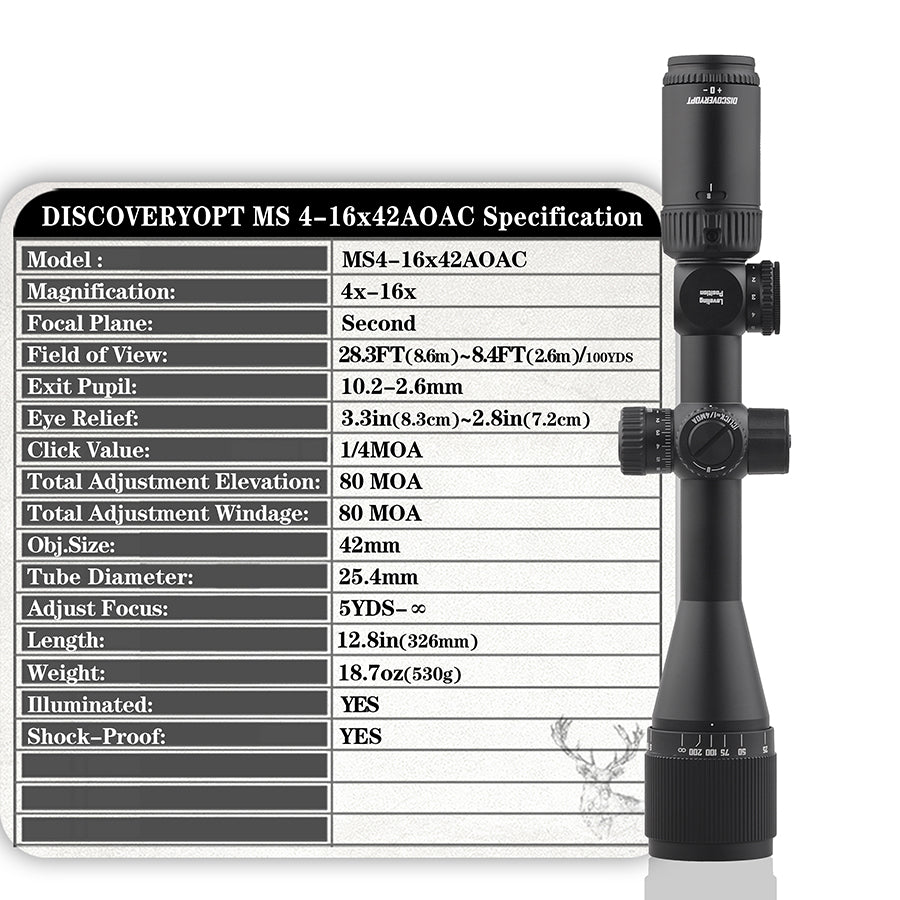 MS 4-16X42AOAC enhanced shock-resistant protective cover Optics scope