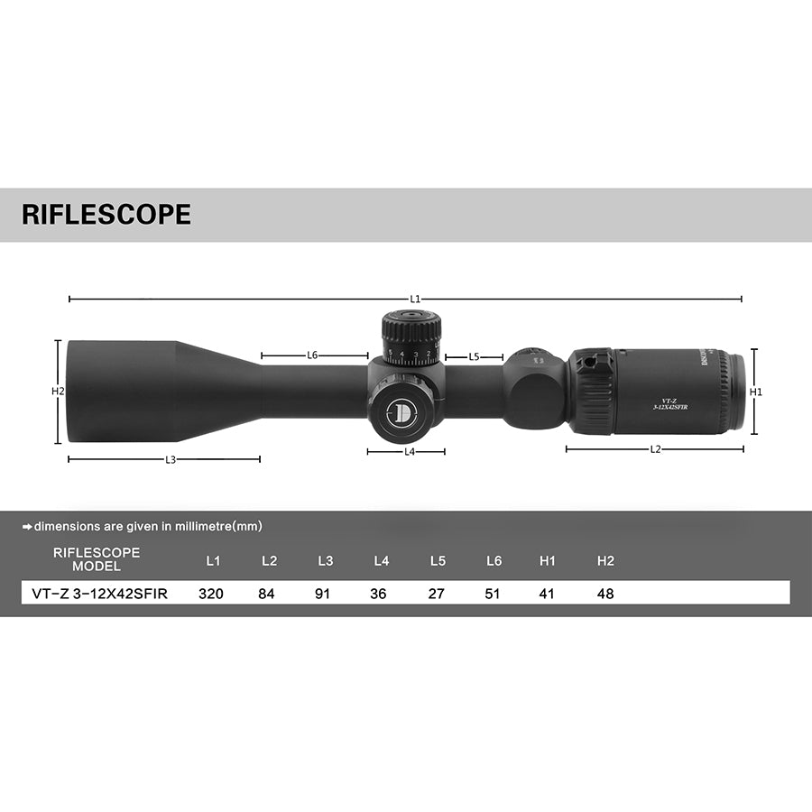 VT-Z 3-12X42SFIR optics Scopes - DiscoveryOpt Rifle Scopes-UK - Optics Scope