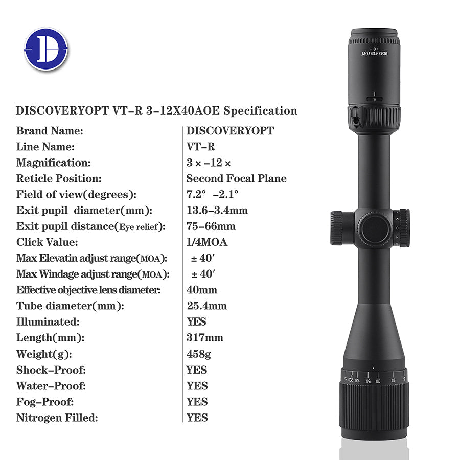 VT-R 3-12X40AOE HMD SFP IR-MIL protection cap optics Scopes - DiscoveryOpt Rifle Scopes-UK - Optics Scope