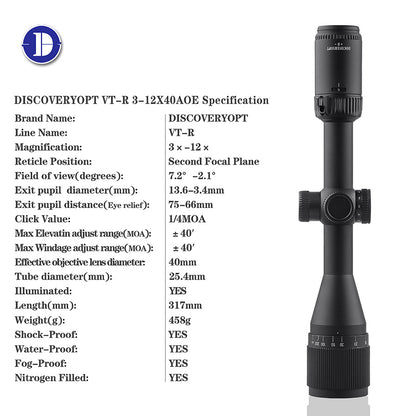 VT-R 3-12X40AOE HMD SFP IR-MIL protection cap optics Scopes - DiscoveryOpt Rifle Scopes-UK - Optics Scope